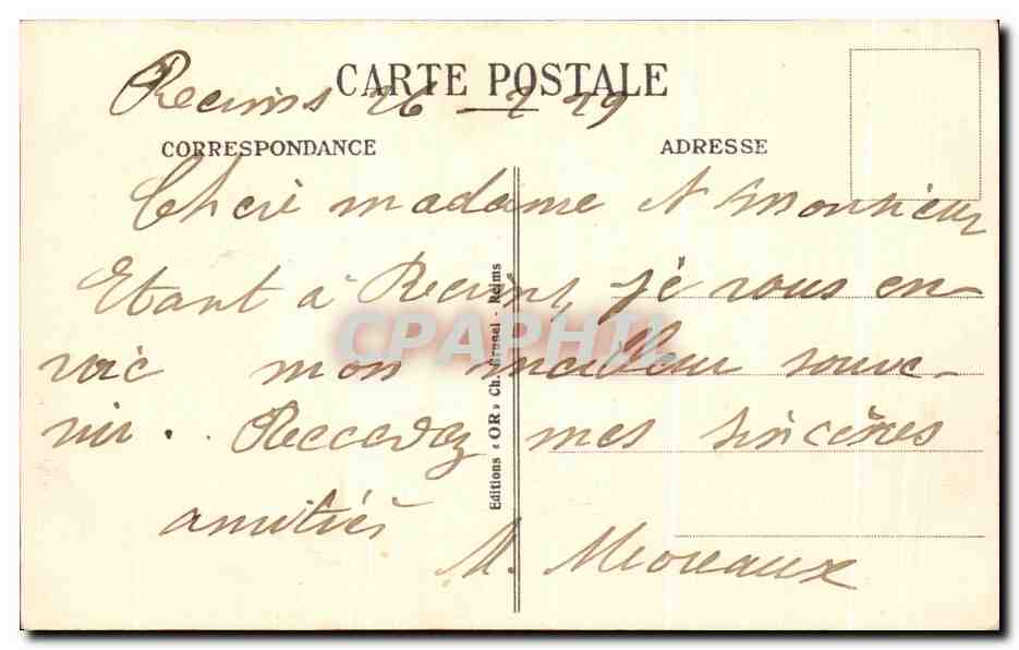 CPA Reims Le Monument de l'Armee Noire Militaria — Rückseite