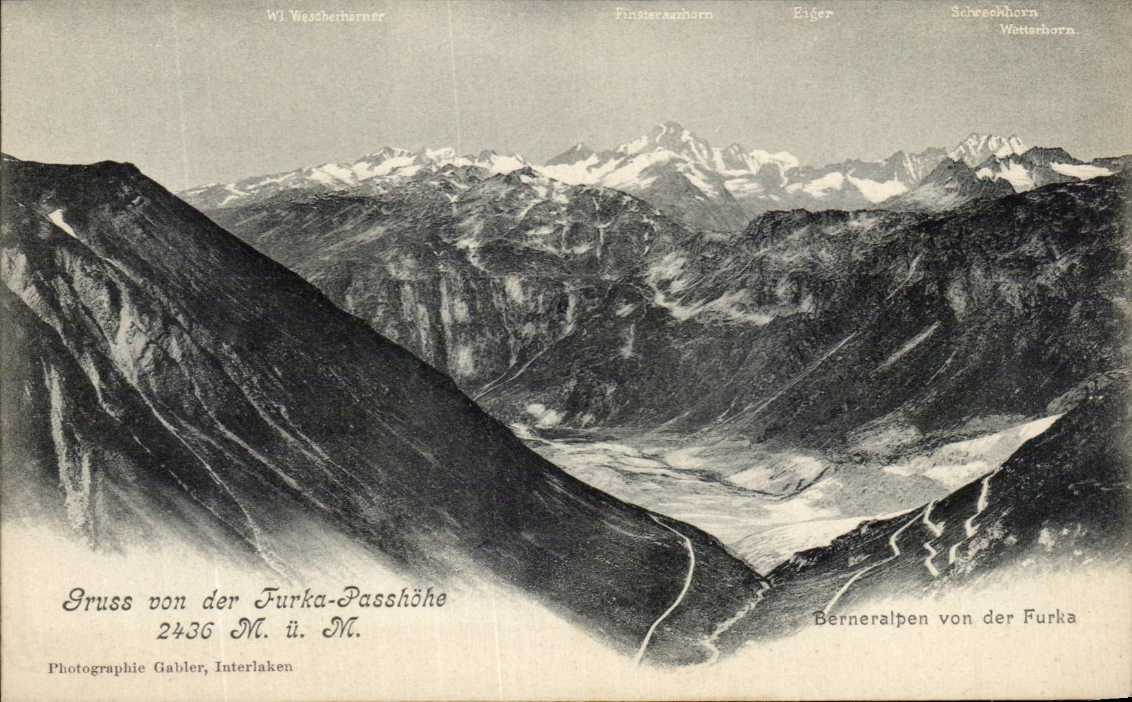 CPA Gruss von der Furka Passhohe Berberalpen von der Furka