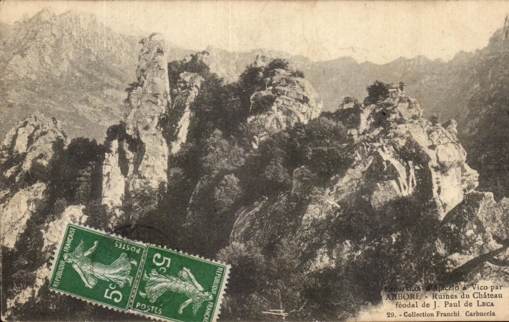 Excursion from Ajaccio to Vico — Ruins of the Feudal Castle — Collection J. Paul de Lecca