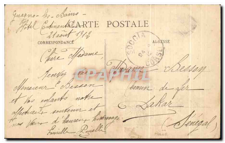 Excursion from Ajaccio to Vico — Ruins of the Feudal Castle — Collection J. Paul de Lecca — Back
