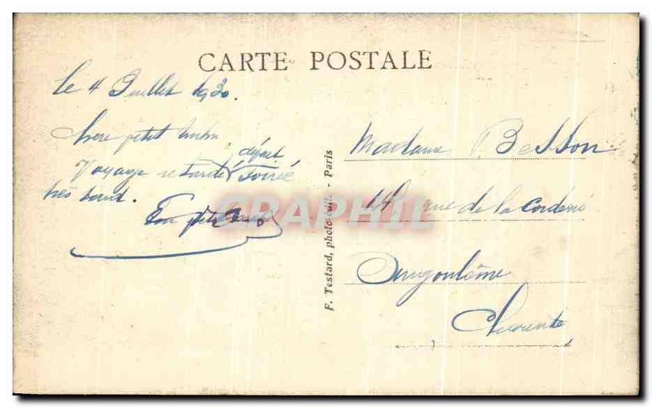 CPA Bois de Boulogne Entree du Chateau de Bagatelle — Rückseite