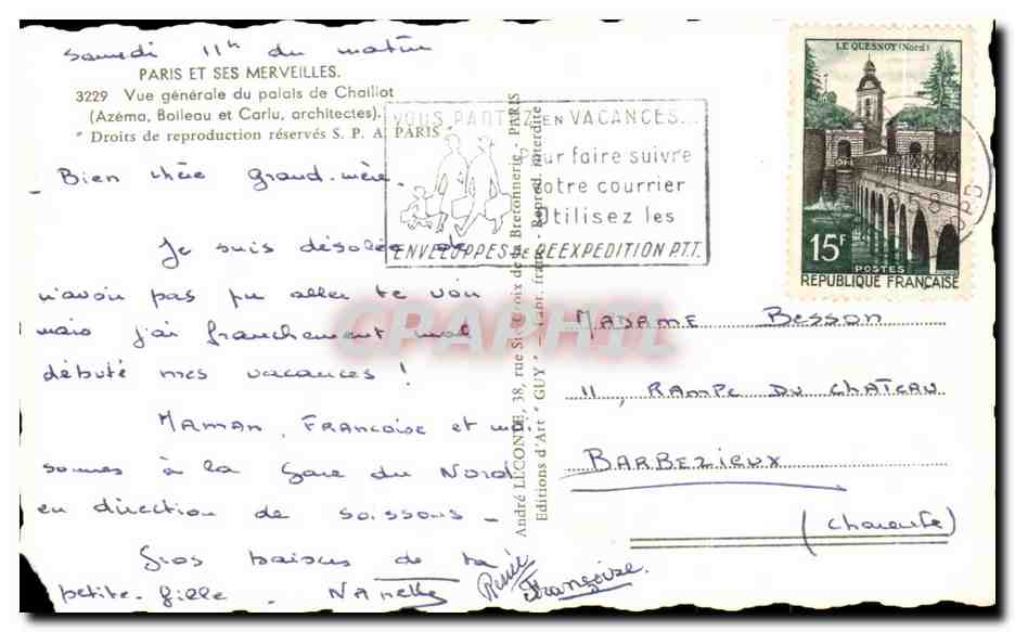 CPA Paris Et Ses Merveilles Vue generale du palais de Chaillot — Verso
