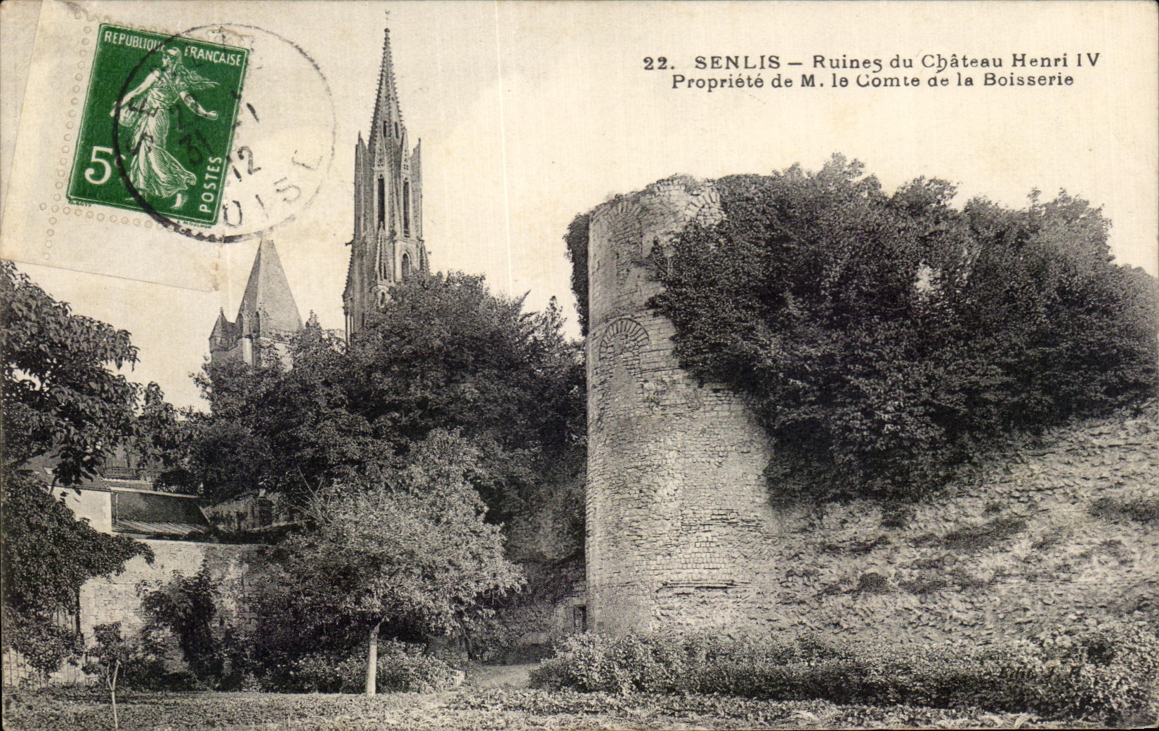 CPA Senlis Ruines du Chateau Henri Propriete de M le comte de la Boisserie