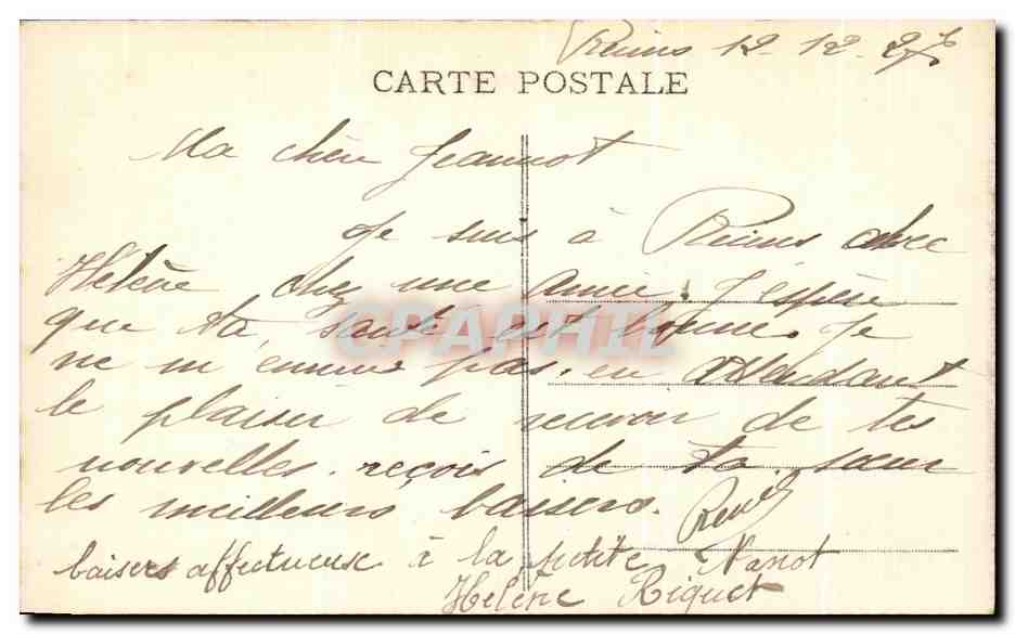 CPA Reims Place d'Erlon — Rückseite