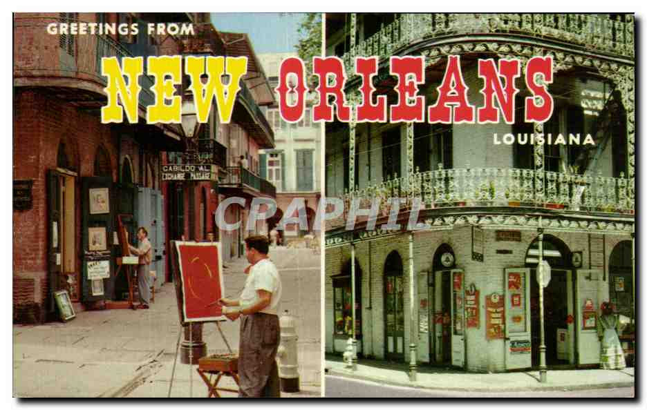 CPSM Greetings From New Orleans Louisiana