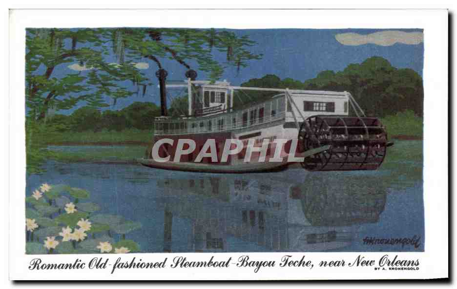 CPSM Romantic Old Fashioned Bayou Teche Bears New Orleans