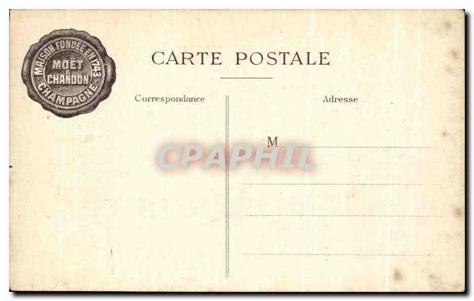 CPA Dom Perignon cellerier De L'Abbaye d'Hautvillers Tableau La Maison Moet Et Chandon Champagne Moet et Chandon  — Rückseite