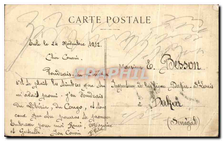 Pensionato scolastico vicino a Besançon (Doubs) — n° 915 — Editore L. Gaillard-Préfère, Besançon — Verso