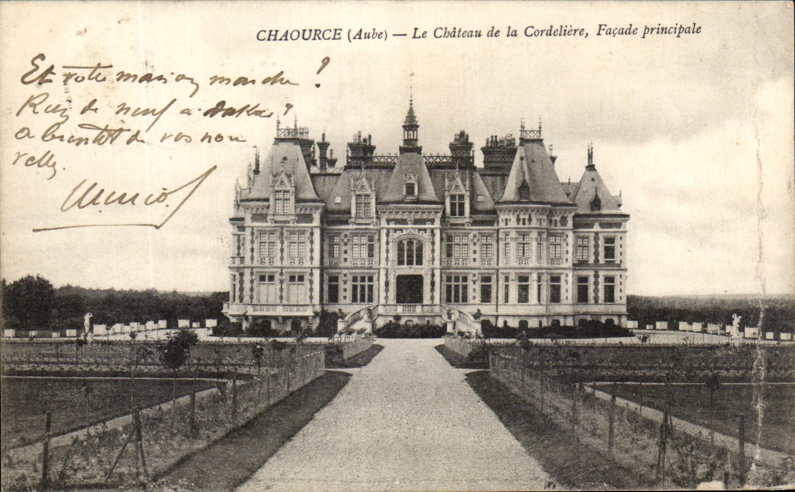 CPA Chaource Le chateau De La Cordeliere Facade Principale