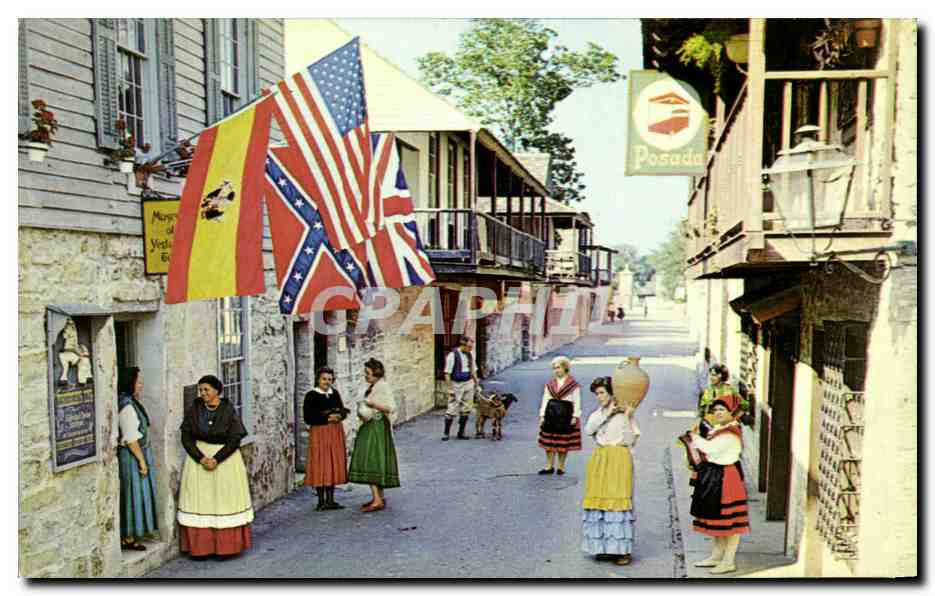 CPSM George Street St Augustine Florida St George Street Was The Main Street In Early