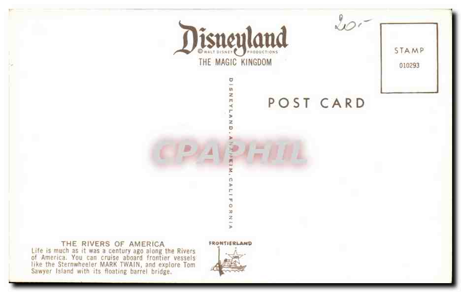 Tom Sawyer Island — Frontierland — Disneyland Productions — Rückseite