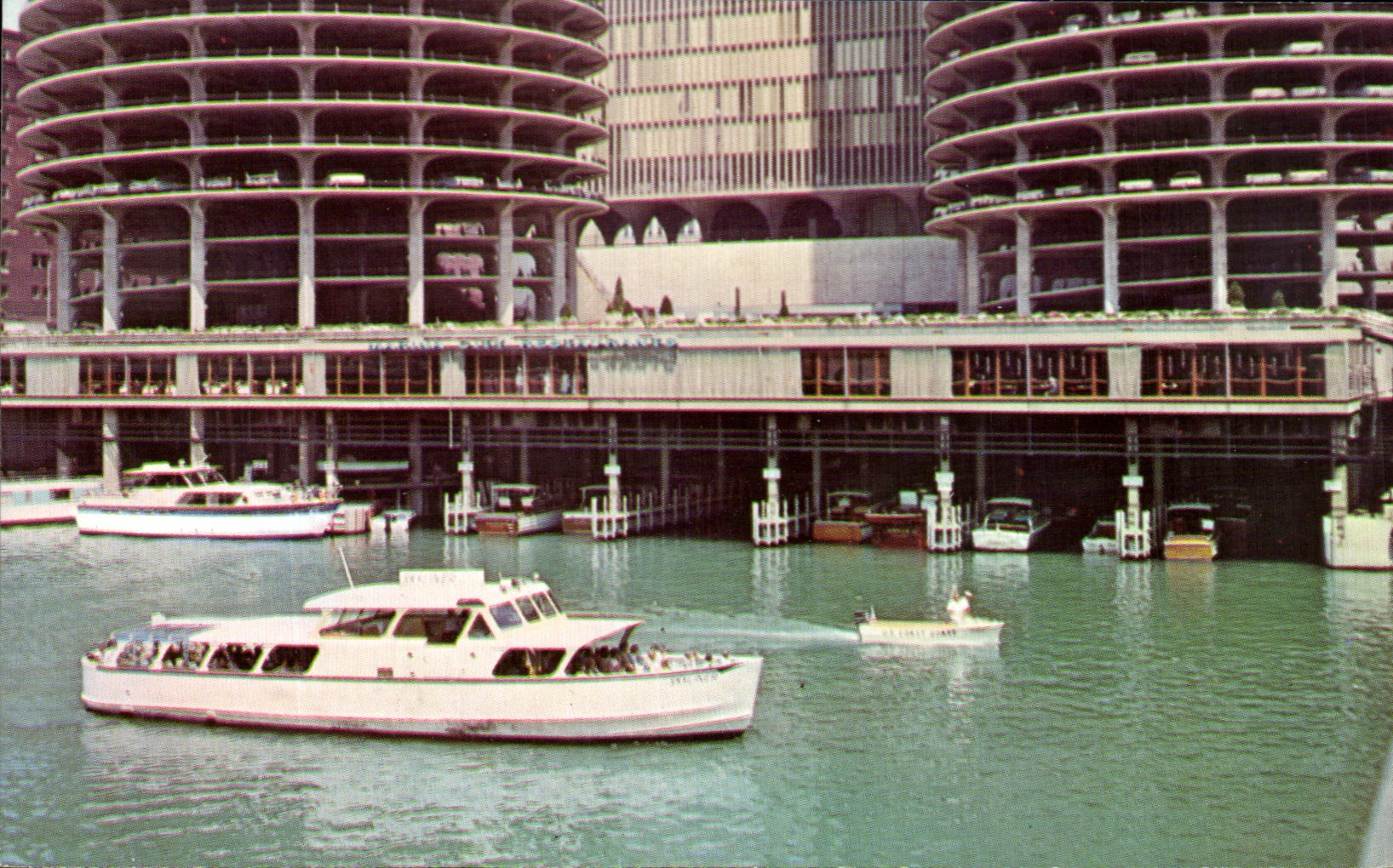 CPSM Chicago Illinois Easy Living On the Chicago River Using Famous City
