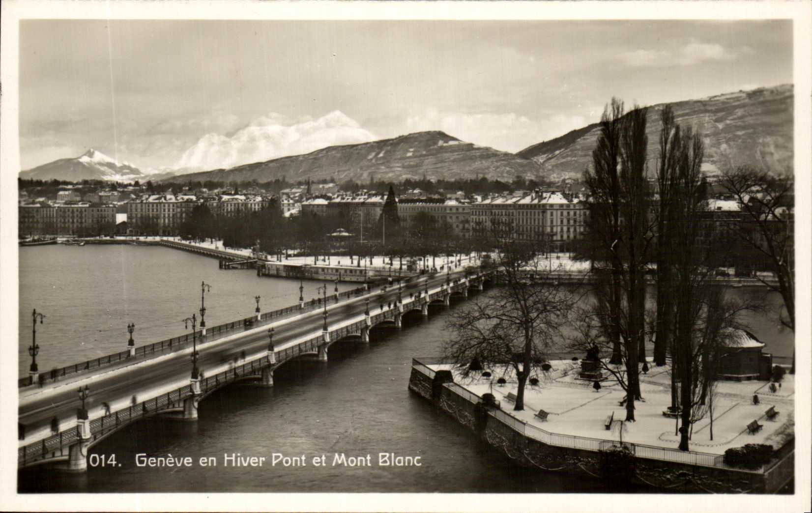 CPA Geneve en Hiver Pont et Mont Blanc