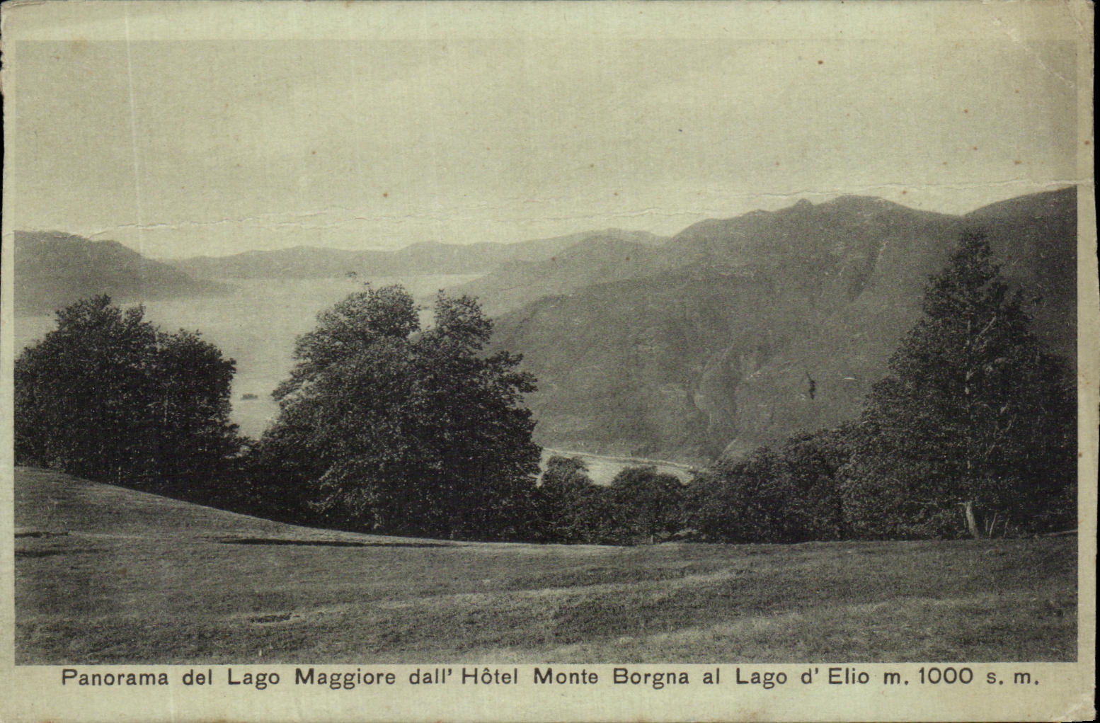 Vintage Postcard Panorama del Lago Maggiore dall'Hotel Monte Borgna al Lago d'Elio