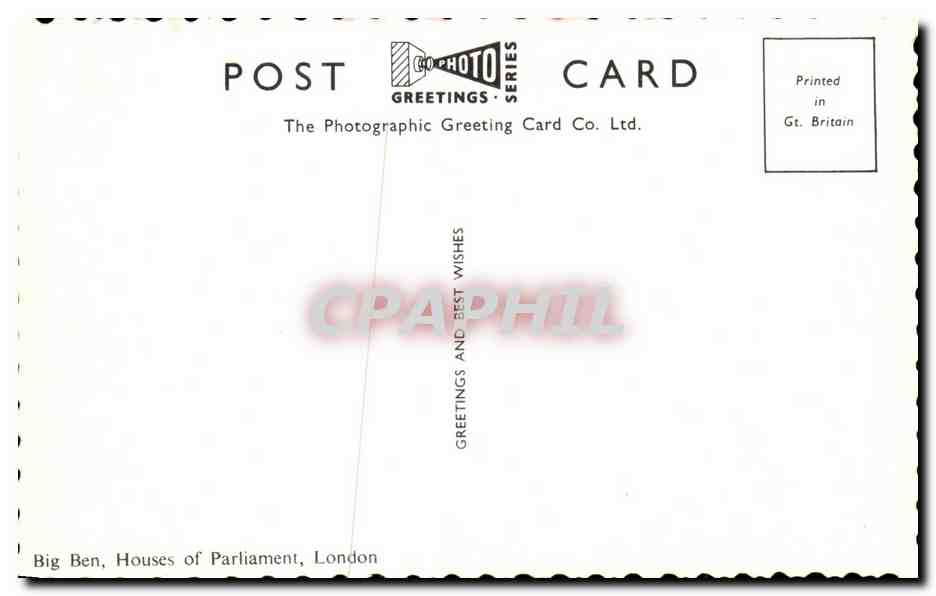 CPM Big Ben House of Parliament London — Rückseite