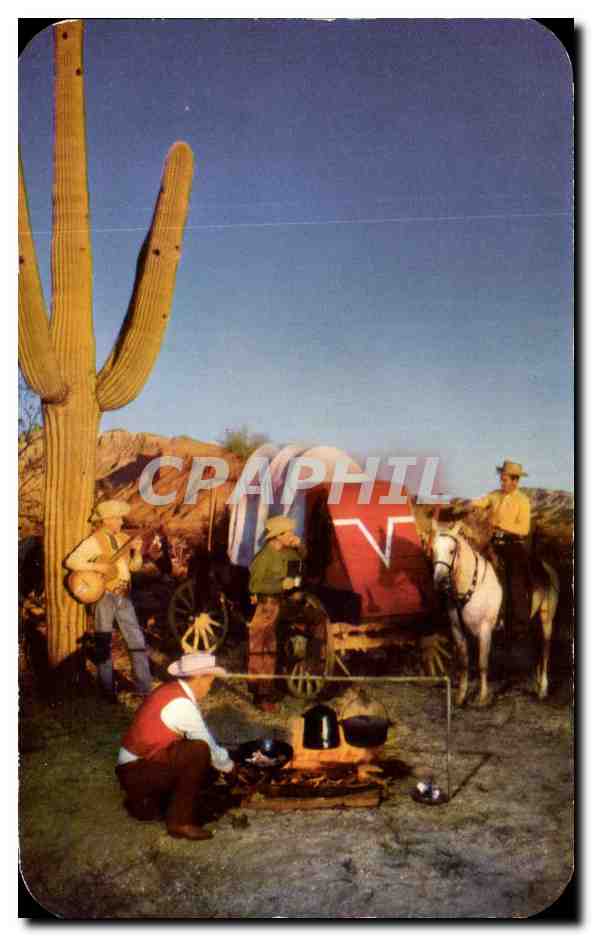 Cowboys autour du wagon-lit — Flying 'V' Ranch — Kodachrome par Ray Manley