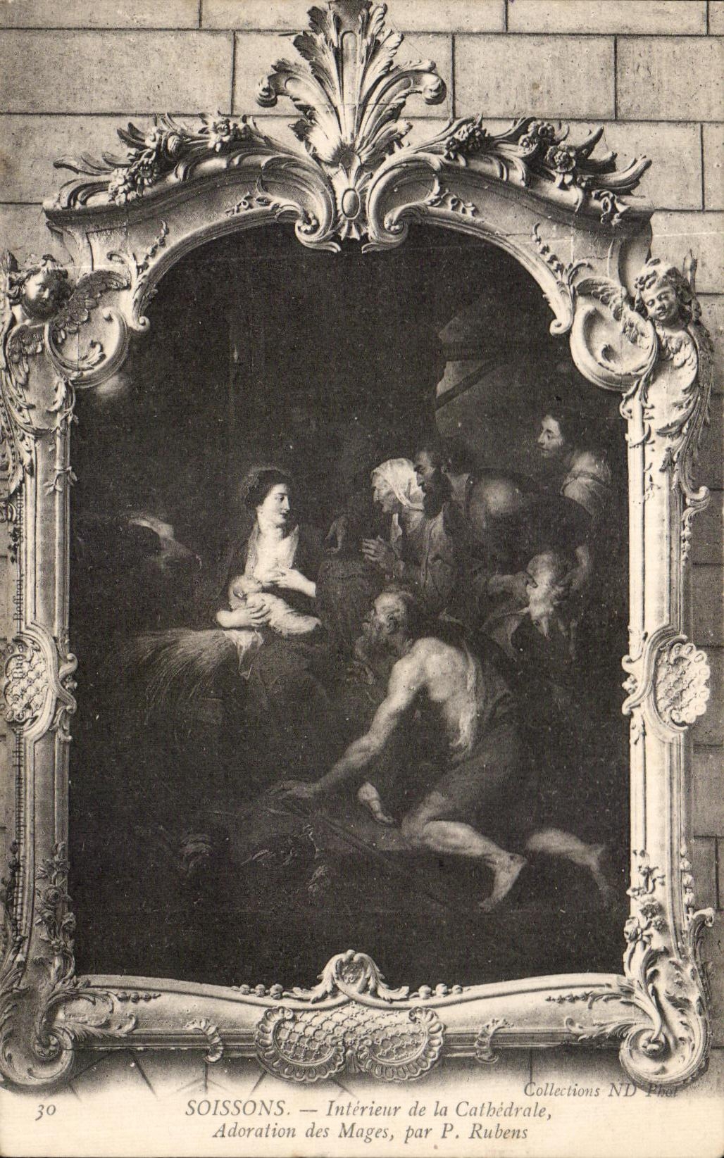 Soissons — Intérieur de la Cathédrale, Adoration des Mages, par P. Rubens — Collections ND Phar, n°30