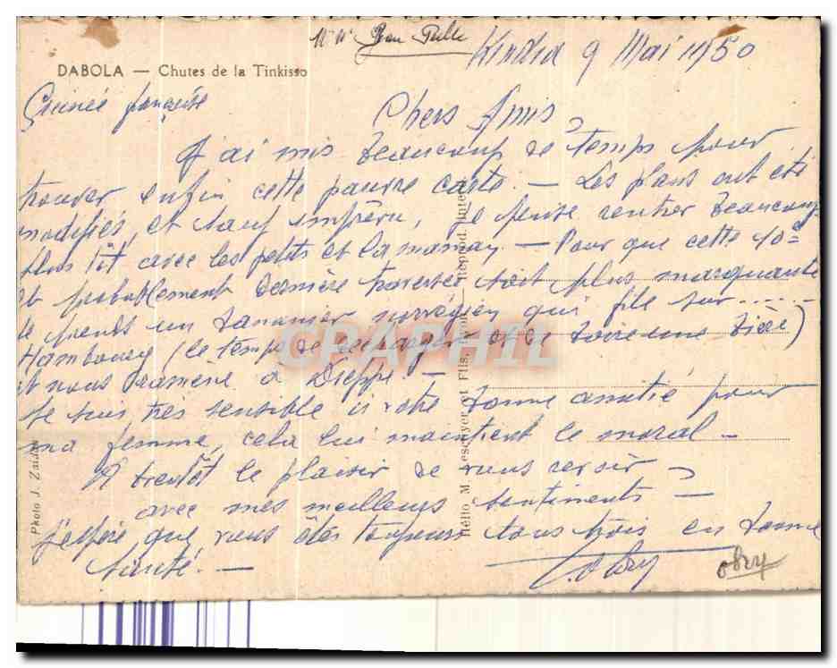 CPA Dabola Chutes de la Tinkisso Guinee — Rückseite