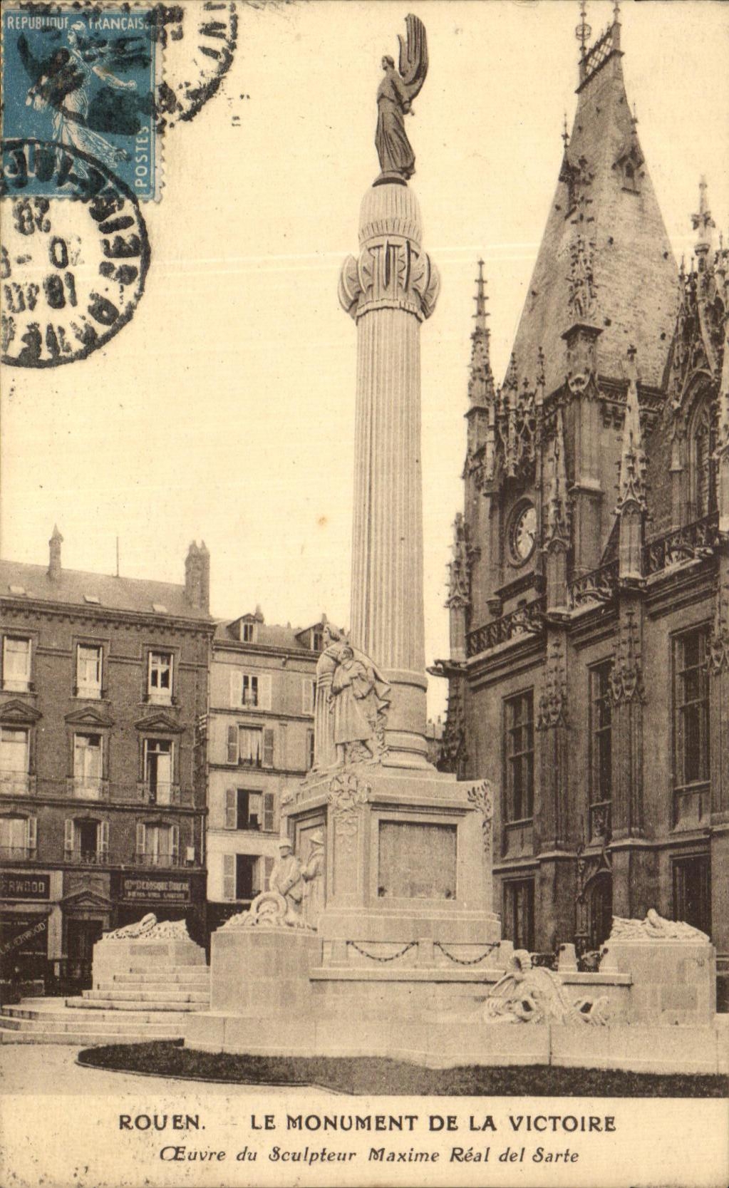 CPA Rouen Le Monument de la Victoire Oeuvre de Maxime Real del SArte