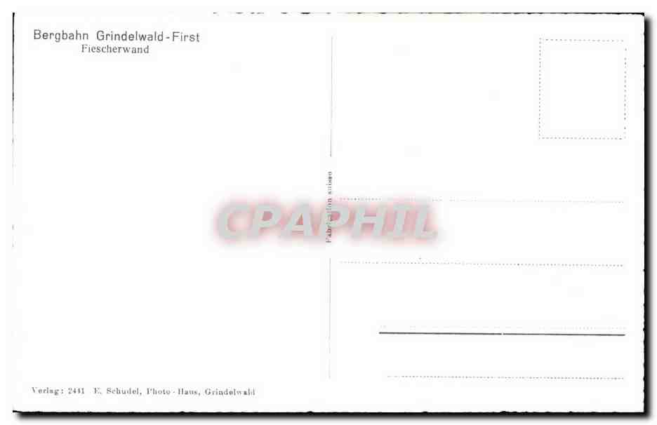 CPA Bergbahn Grindelwald First Fiescherwand — Back