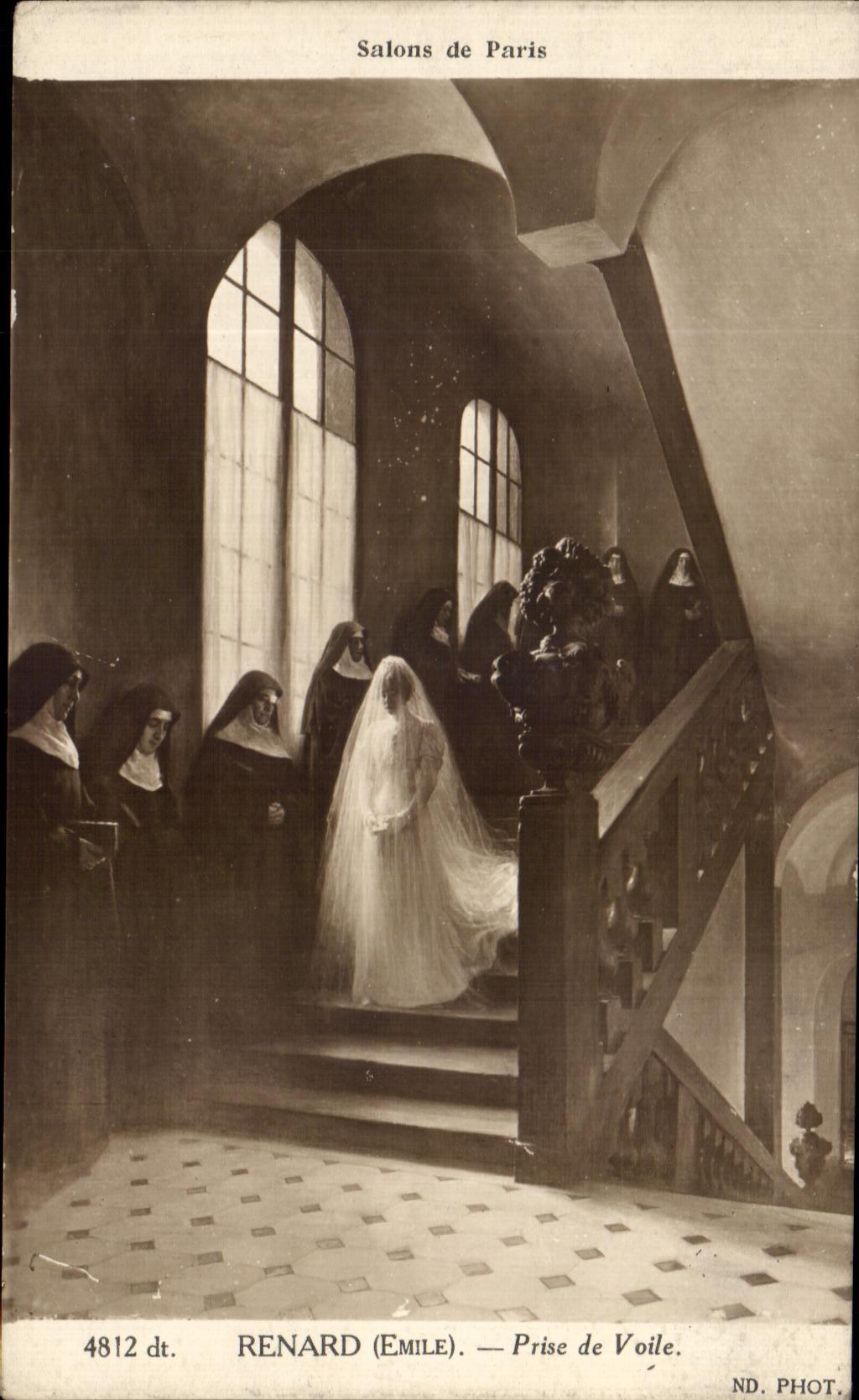 CPA Emile Renard Prise de Voile Salons de paris Mariage 