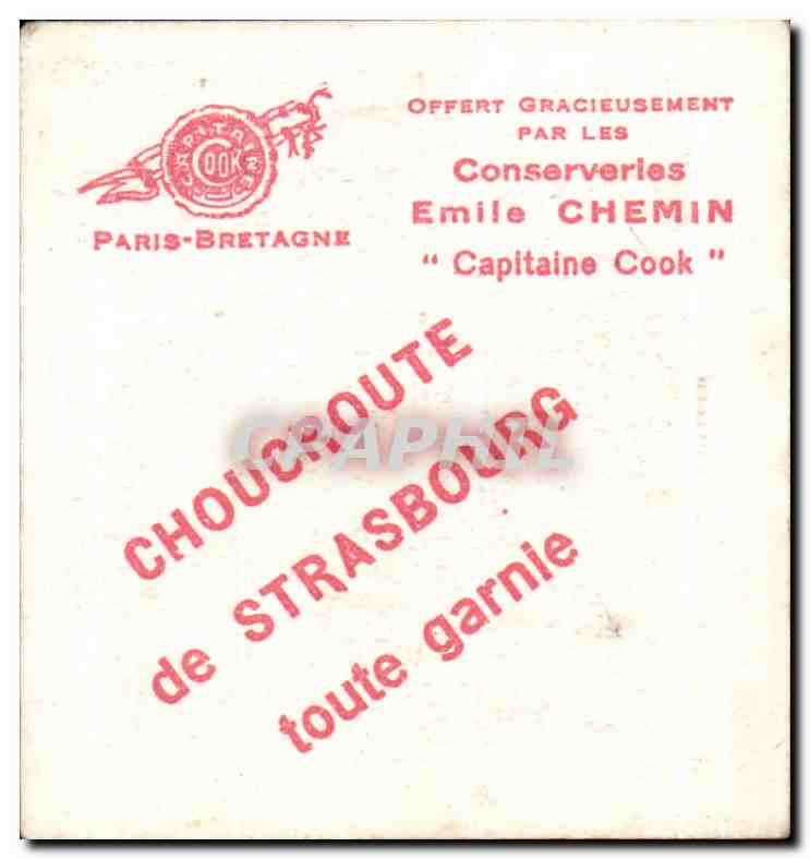 Image Capitaine Cook Emile Chemin Choucroute de Strasbourg Collection Coiffes Bretonnes Saint Brieuc — Rückseite