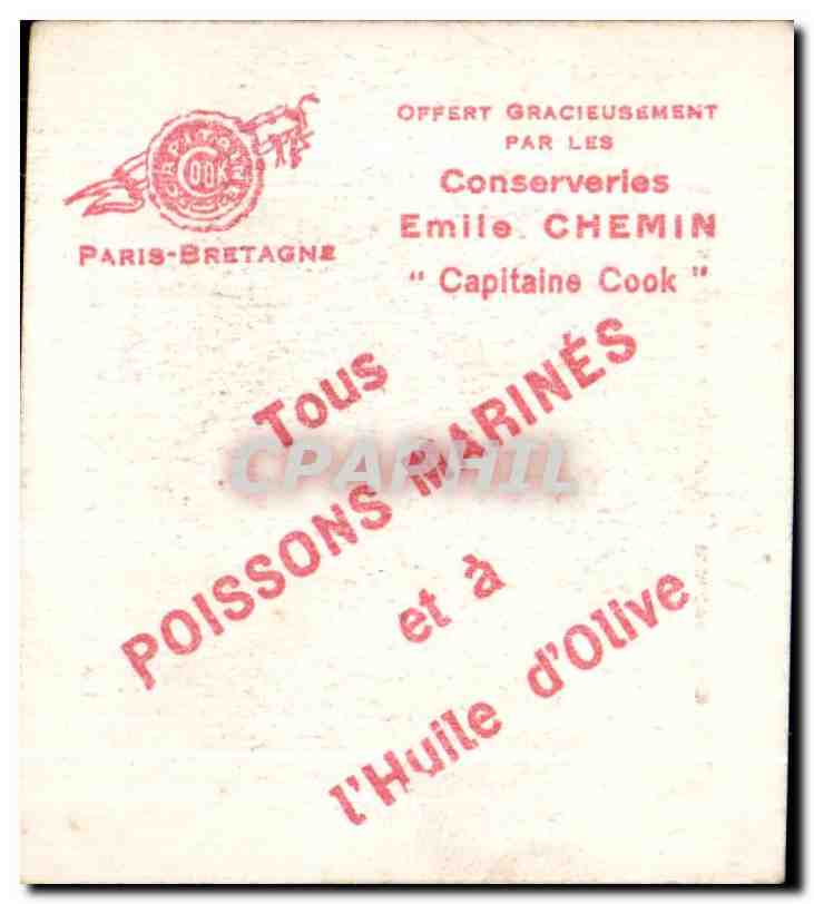 Image Capitaine Cook Emile Chemin Poissons marines Collection Coiffes Bretonnes Trescalan Env de Guerande — Rückseite