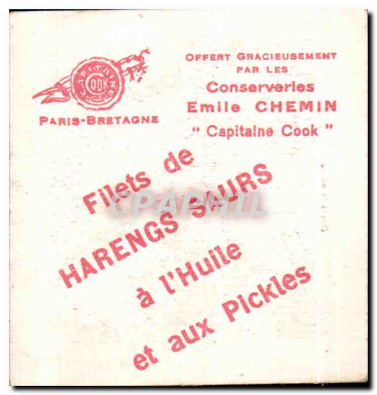 Image Capitaine Cook Emile Chemin Harengs Saurs Collection Coiffes Bretonnes Chateauneuf du Faou — Rückseite