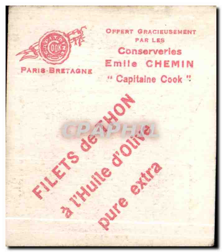 Image Capitaine Cook Emile Chemin Filets de thon Collection Coiffes Bretonnes Auray et ses Environs — Rückseite