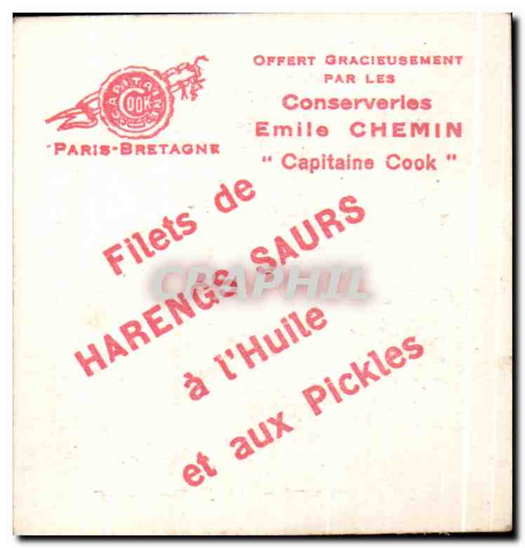 Image Capitaine Cook Emile Chemin Harengs saurs Collection Coiffes Bretonnes Chateauneuf du Faou — Rückseite