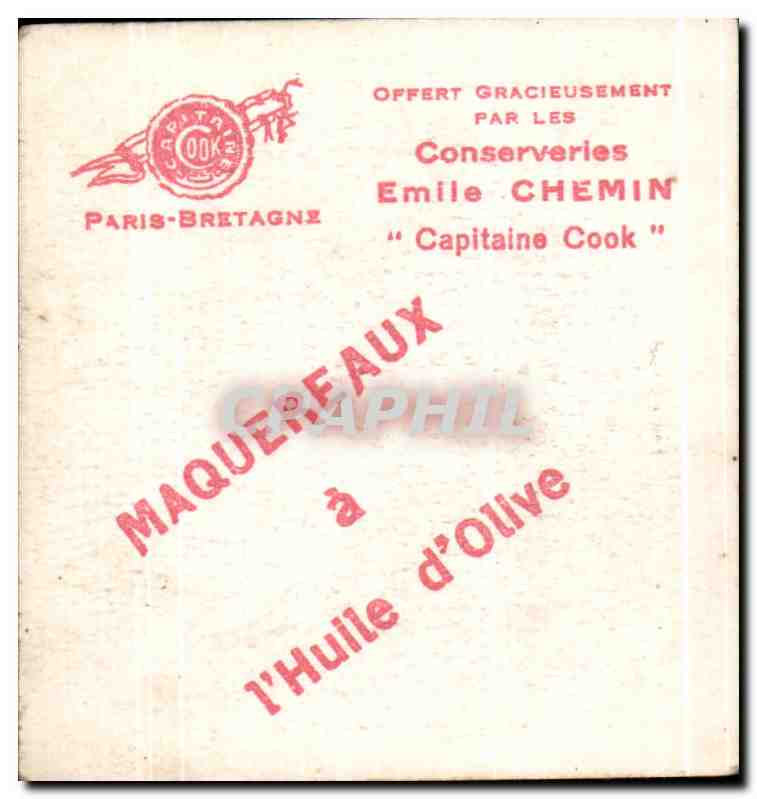 Image Capitaine Cook Emile Chemin Maquereaux Collection Coiffes Bretonnes Huelgoat et Carhaix — Back