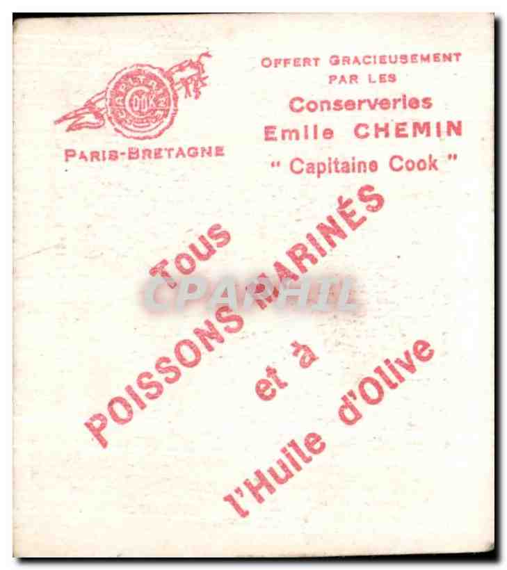 Image Capitaine Cook Emile Chemin Poissons marines Collection Coiffes Bretonnes Trescalan Deuil — Rückseite
