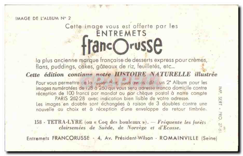 Image Tetra Lyre Entrements Francorusse Romainville — Rückseite
