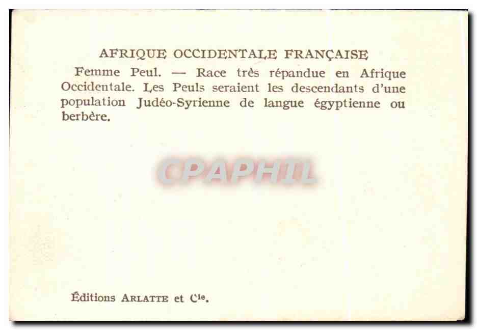 Femme Peul — Afrique Occidentale Française — Éditions Arlatte et Cie — Reverso