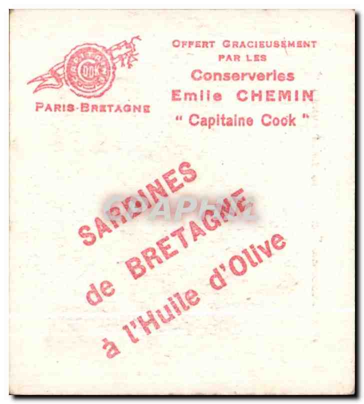 Image Conserveries Emile Chemin Capitaine Cook Sardines de bretagne Collection Coiffes Bretonnes Moncontour — Rückseite