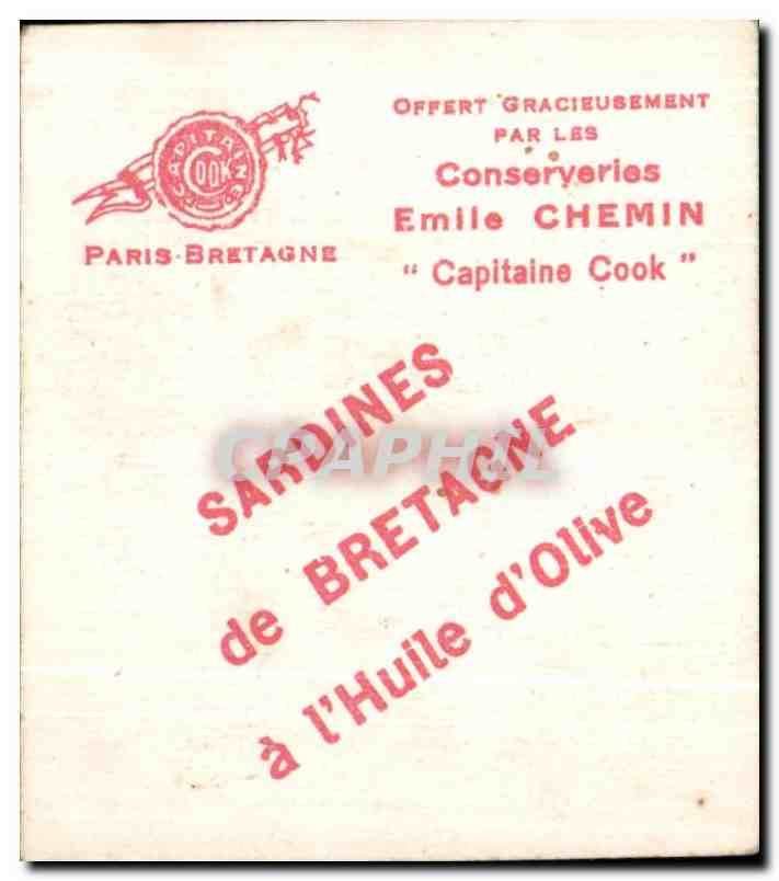 Image Conserveries Emile Chemin Capitaine Cook SArdines de Bretagne Sardines De Bretagne a l'Huille d'Olive — Rückseite