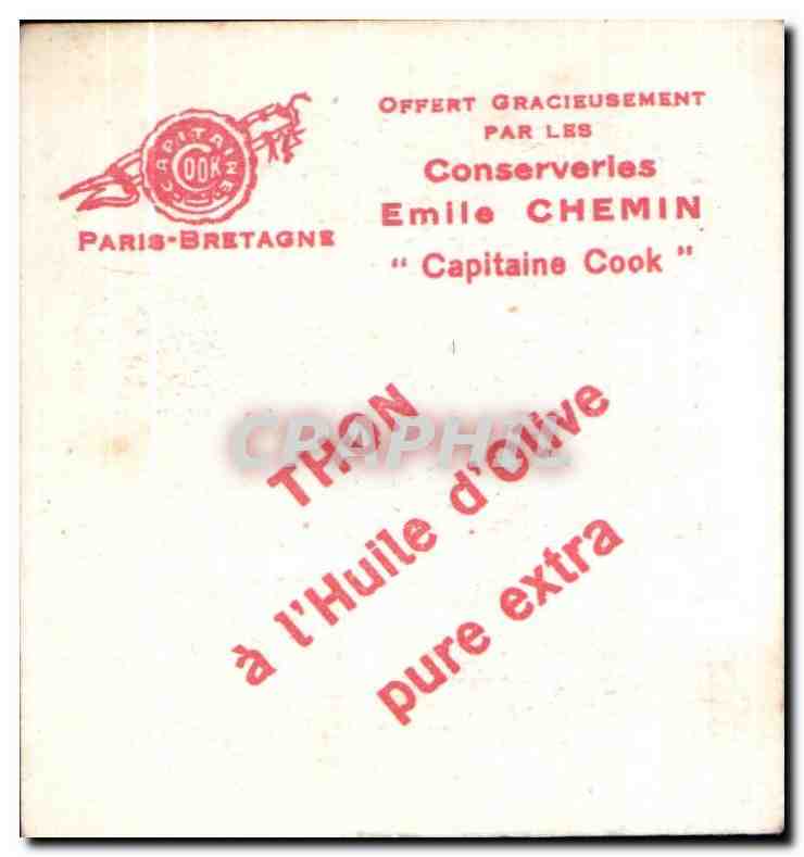 Image Conserveries Emile Chemin Capitaine Cook Thon Collectuion Coiffes Bretonnes Pleneuf Erguy — Rückseite