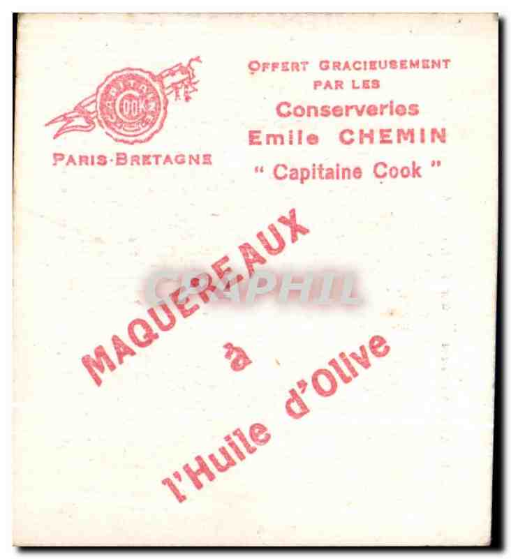 Image Conserveries Emile Chemin Capitaine Collection Coiffes Bretonnes Region d'Audierne et de la Pointe du cap — Verso