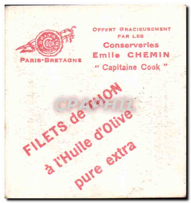 Image Conserveries Emile Chemin Capitaine Cook Filets de thon Collectuion Coiffes Bretonnes Fouesnant — Rückseite