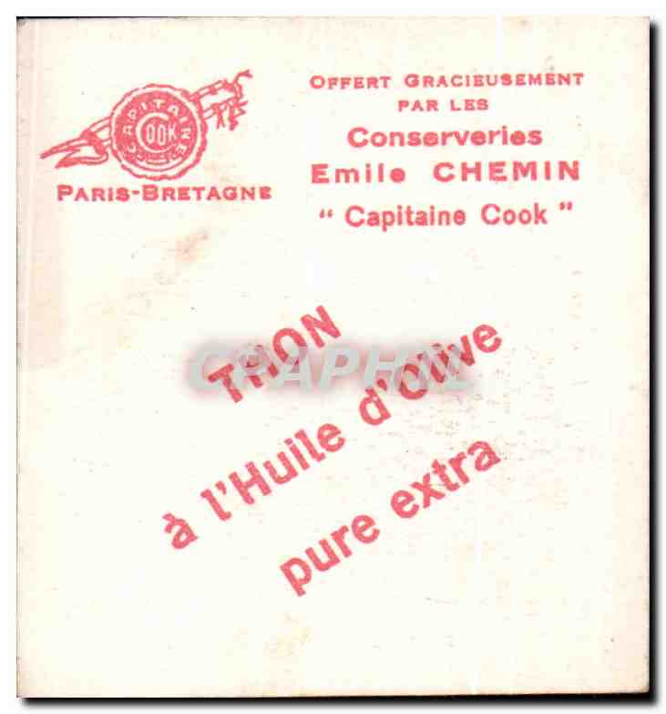Image Conserveries Emile Chemin Capitaine Cook Thon a l'huile Collectuion Coiffes Bretonnes Plougastel Daoulas — Rückseite