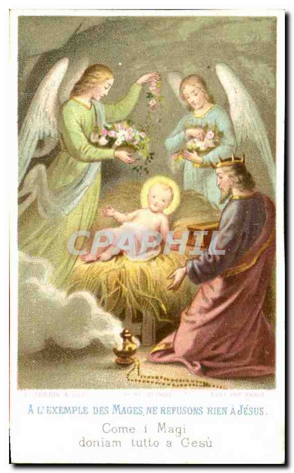 Image pieuse A L'Exemple Des Mages Anges Jesus