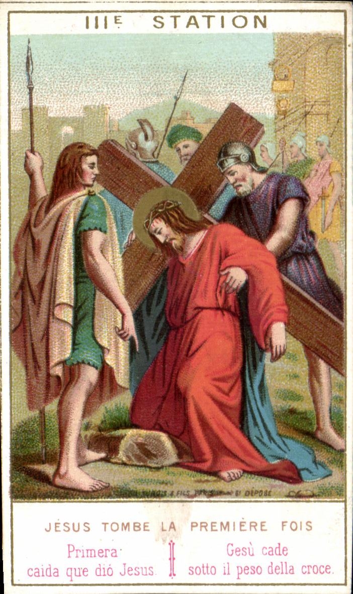 Image pieuse Station Jesus Tombe La Premiere Fois 