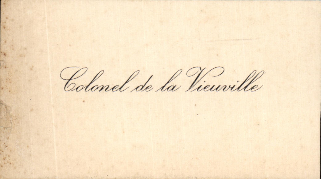 Carte de visite Colonel De La Vieuville