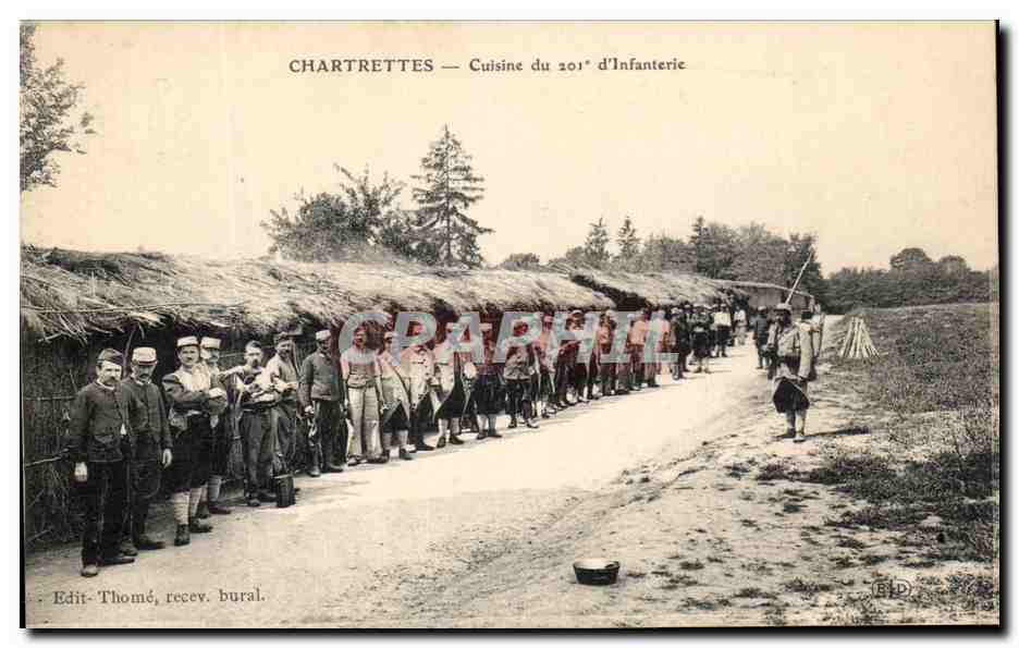 Chartrettes — Cuisine du 201ᵉ d'Infanterie — Edit. Thomé, recev. bural.