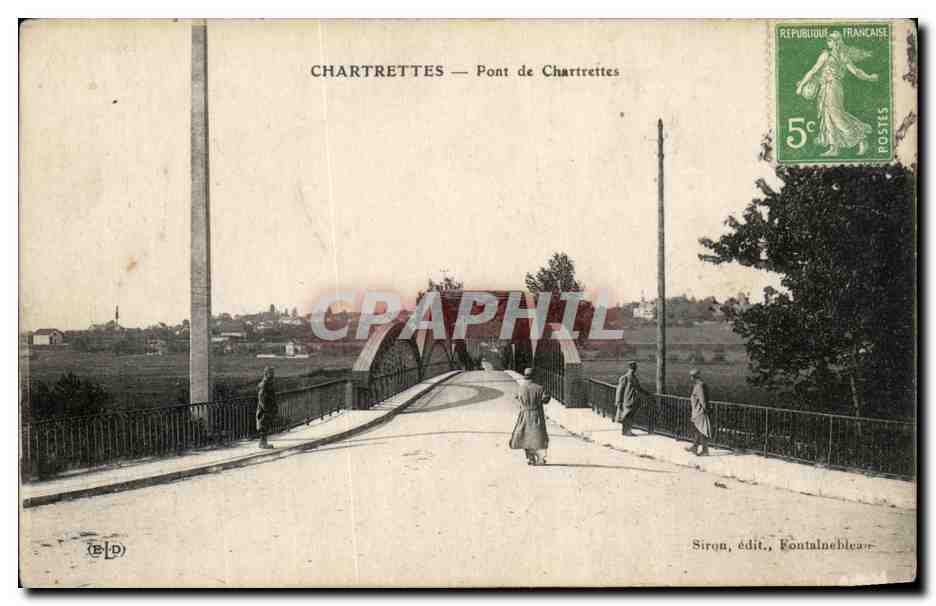 CPA Chartrettes Pont de Chartrettes Soldats Militaria