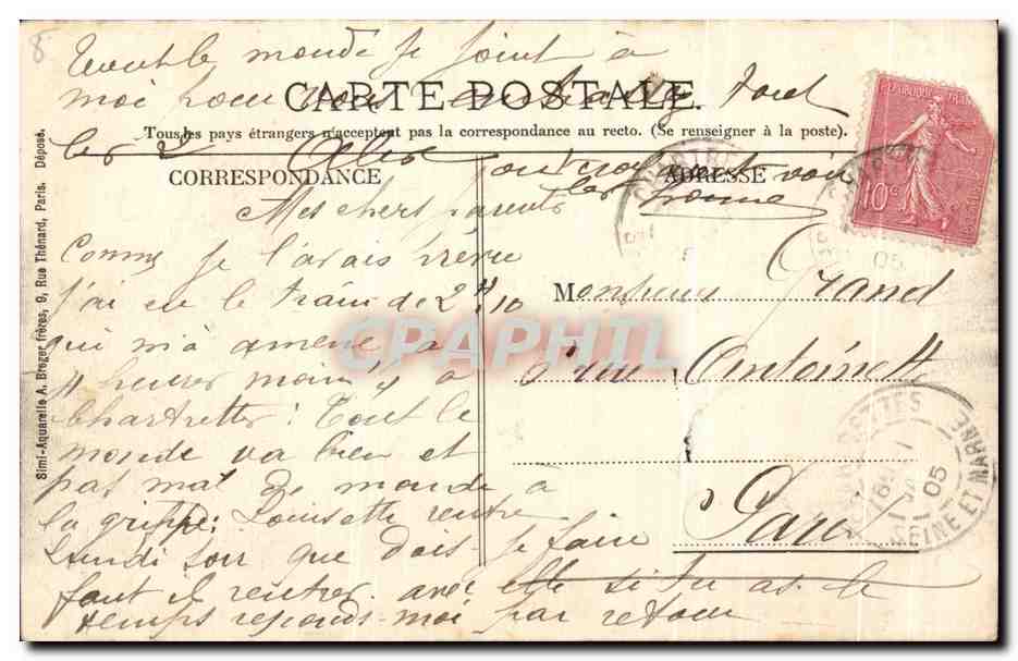 CPA Chartrettes L'Ecluse  — Rückseite
