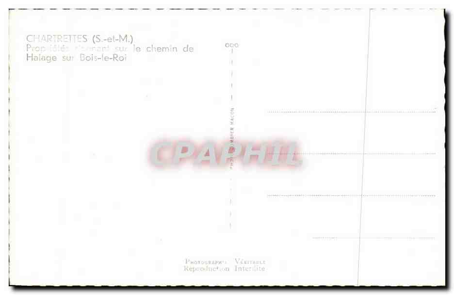CPSM Chartrettes Sur La Chemin de Halage Sur Bois le Roi — Back