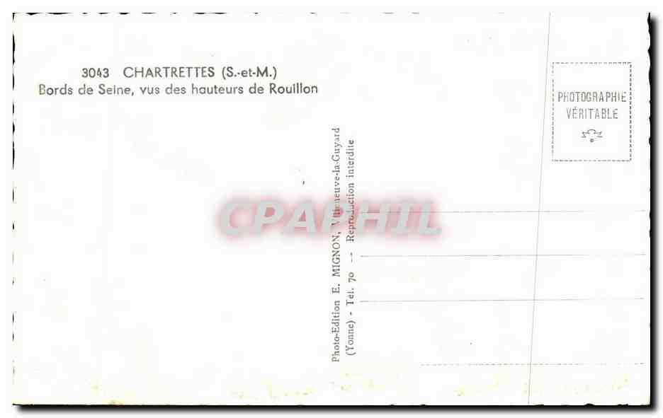 CPSM Chartrettes Bords de seine vus De Hauteurs de Rouillon — Rückseite