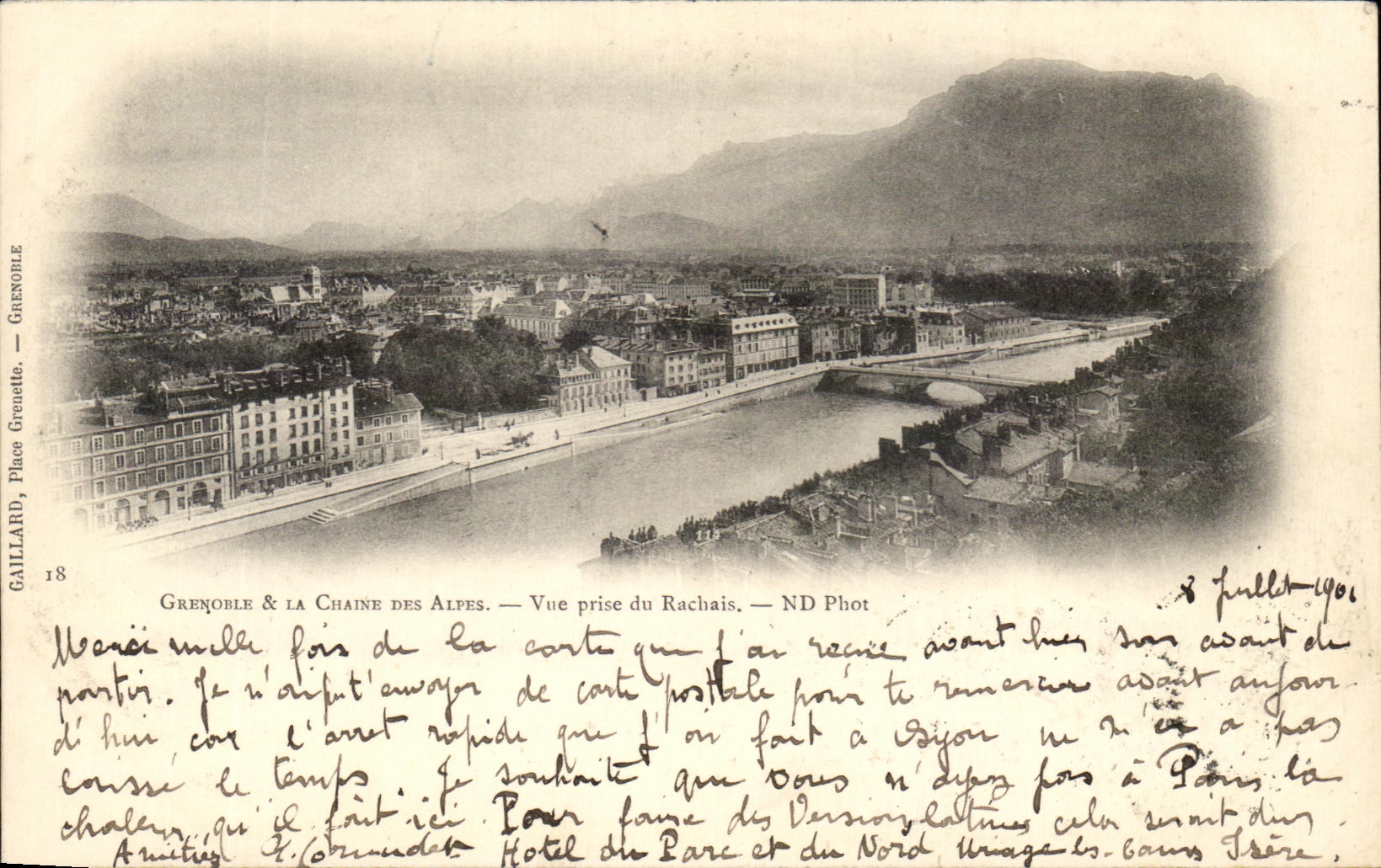 CPA Grenoble La Chaine Des Alpes Vue Prise du Rachais