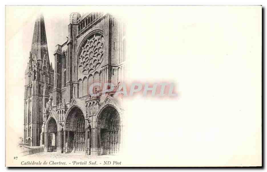 CPA Chartres Cathedrale de Portail Sud